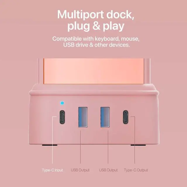 Alt view image 5 of 5 - YOWU RGB Cat Ear Headphones CE Pink and Crystal Headphone Stand Pink, Accessories for The Ultimate Experience