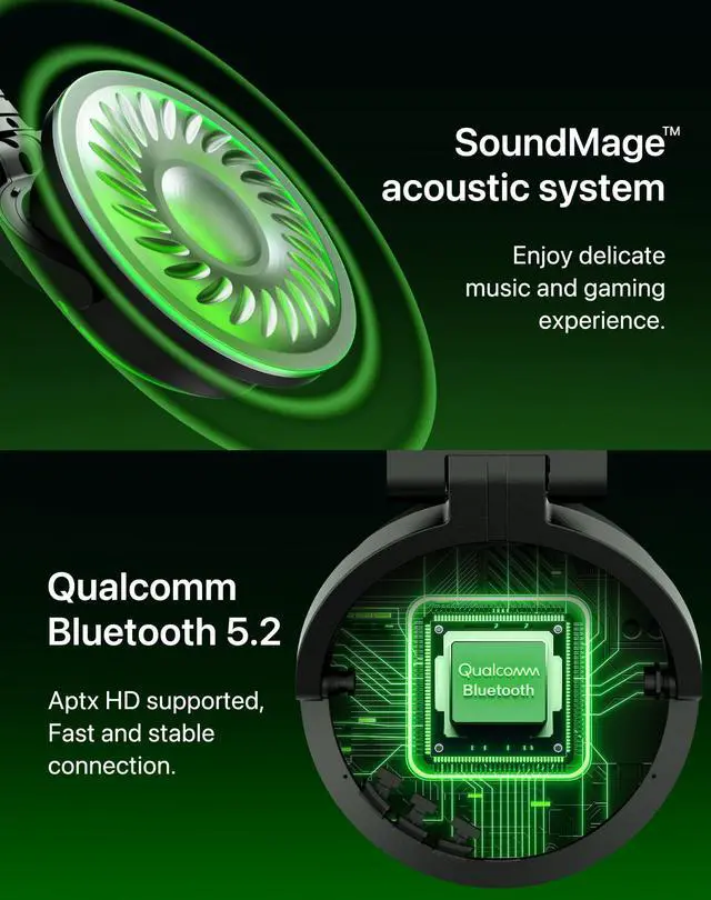 Alt view image 4 of 5 - YOWU RGB Cat Ear Headphones CE Black and Crystal Headphone Stand Black, Accessories for The Ultimate Experience