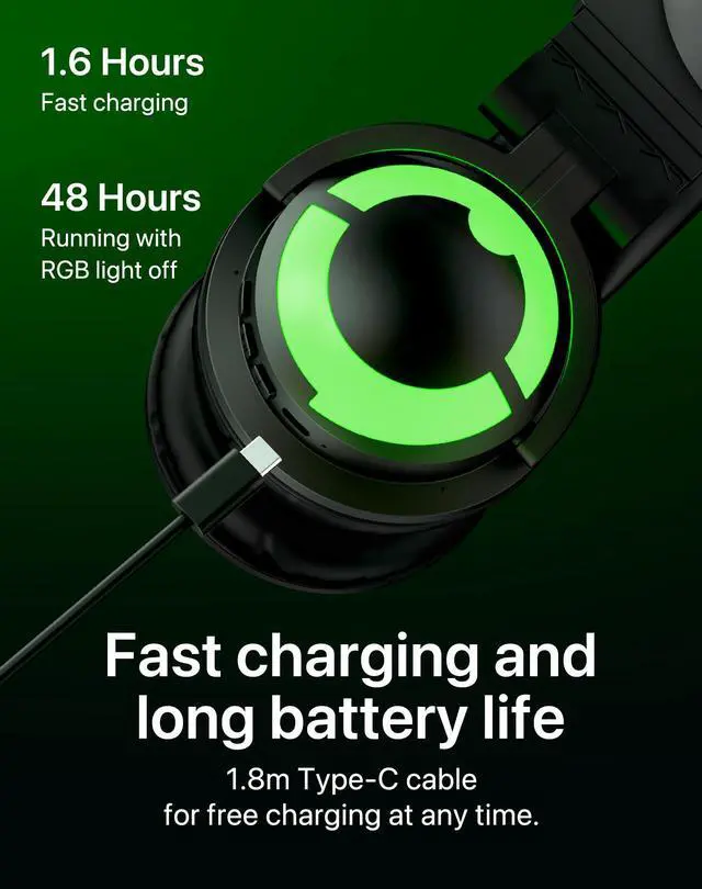 Alt view image 5 of 5 - YOWU RGB Cat Ear Headphones CE Black and Crystal Headphone Stand Pink, Accessories for The Ultimate Experience