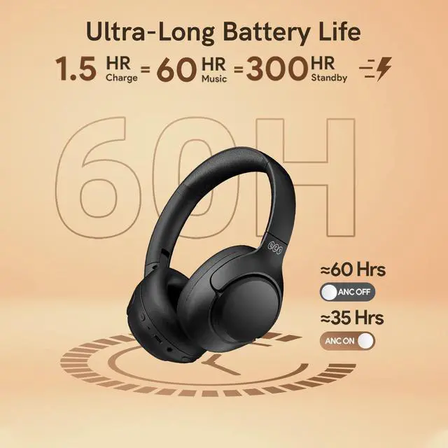 Alt view image 4 of 5 - QCY H3 ANC Headphones Black + H3 PRO Headphones Black