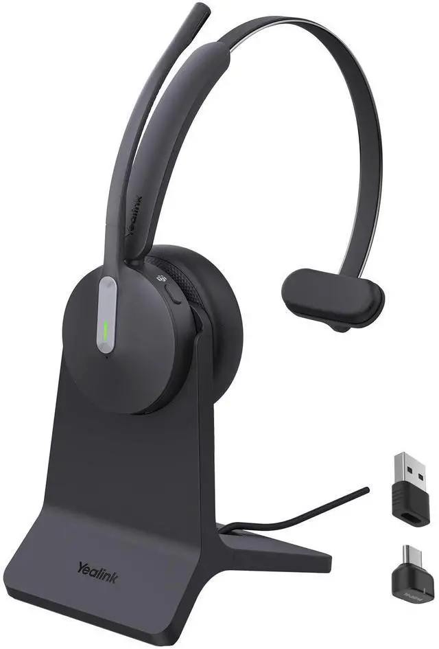 Main image of Yealink BH70 Mono Wireless Headset with Charging Stand, Teams Certified Bluetooth Headphone with Mic for Work, up to 35h Talk Time, 91g All-Day Comfort Perfect for Open Office Hybrid Work