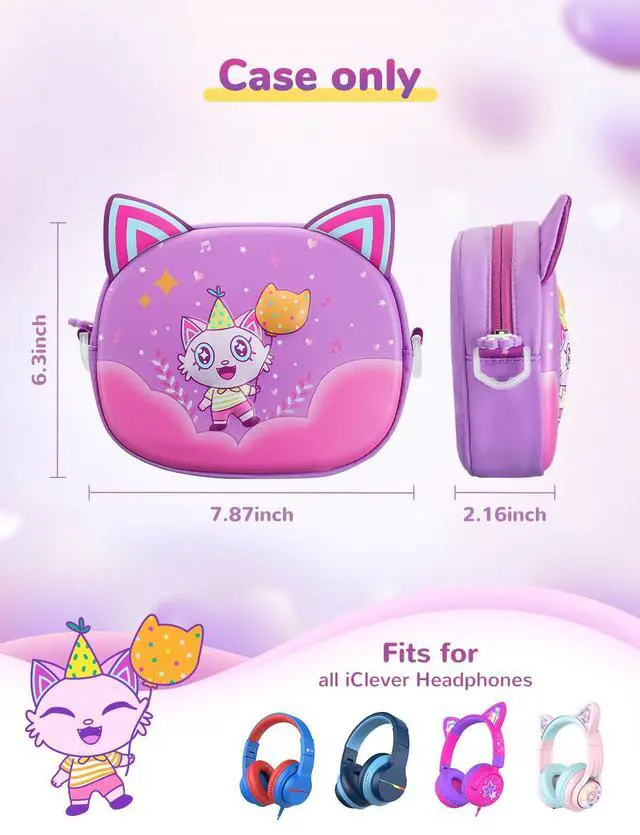 Alt view image 2 of 5 - iClever Kids Bluetooth Headphones BTH02 & Headphones Case Bundles