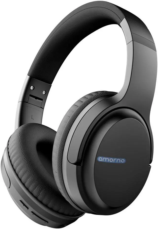 Main image of AMORNO Bluetooth Headphones Over Ear, 68 Hours Playtime Wireless Headphones with Mic, Foldable Adjustable Lightweight HiFi Stereo Headset for Cellphone/PC/Work/Travel/Home/Office (Black)