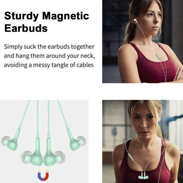 Alt view image 3 of 5 - USB Headset with Microphone for PC Laptop,7.5Ft USB A Headphones Earbuds for Computer with in-Line Control Noise Cancelling Lightweight Wired Computer Headphones for Dell/HP Zoom School Class,Green