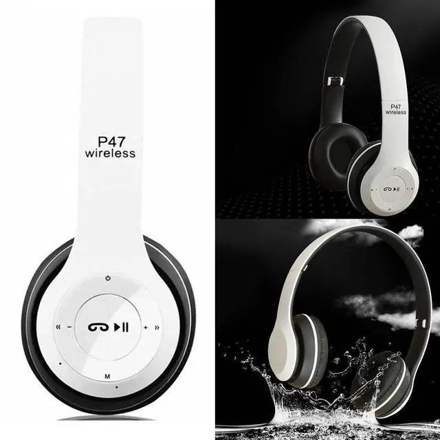Alt view image 3 of 5 - ASHATA for Bluetooth Headphones Over Ear, Foldable Stereo Headset, Sports Headphone Multifunction Deep Bass Noise Reduction for Home Office Travel (White)