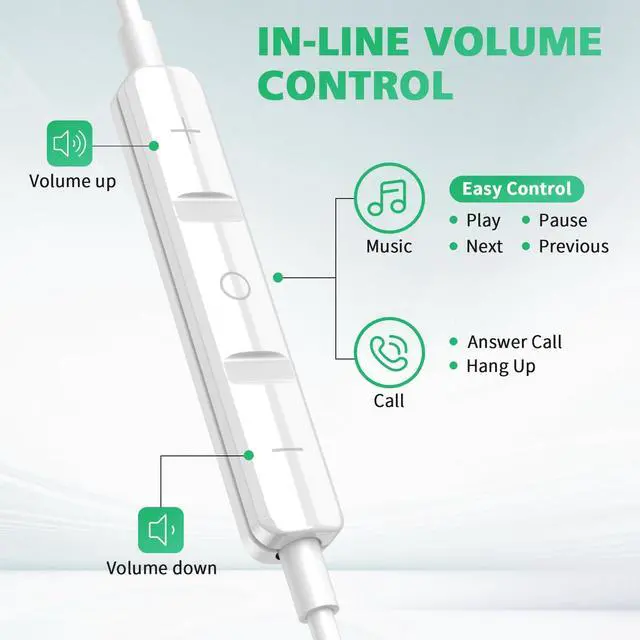 Alt view image 3 of 5 - USB C Headphone for Google Pixel 9 Pro 8 7, Type C Earphone with Mic Stereo Magnet Case Corded Wired Earbuds for iPhone 16 15 Pro Max Plus iPad Samsung Galaxy S25 Ultra S24 S22 S23 Fe A35 A53 Flip 6