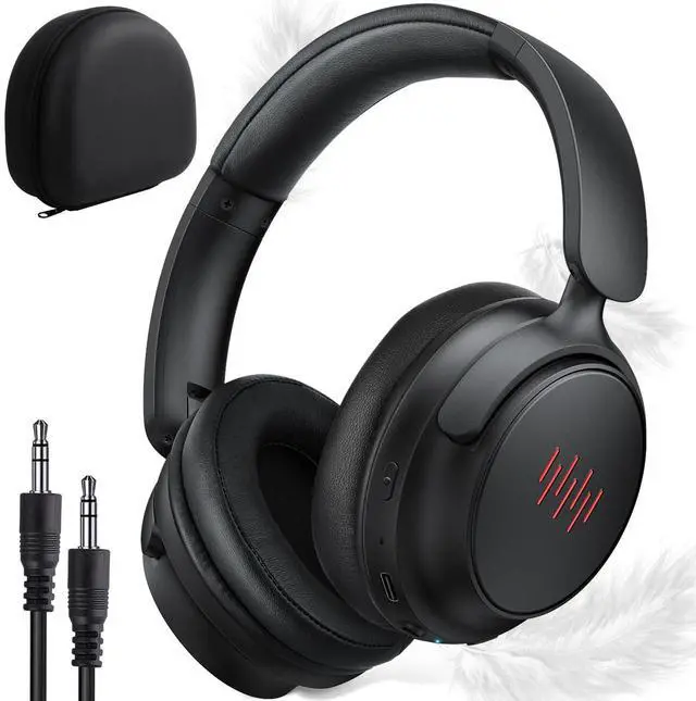 Main image of ANC Wireless Headphones with Case, Active Noise Canceling Over Ear Bluetooth Headset with Mic, Deep Bass Foldable Lightweight Cordless Headphones for iPhone 16 Pro Max Galaxy S25 Travel Home Office TV