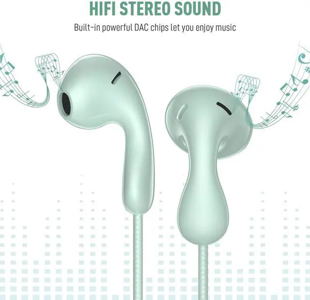 Alt view image 2 of 5 - USB C Headphones for Samsung S24 Ultra S23 FE, Type C Earphones with Microphone HiFi Stereo Wired Earbuds Corded in Ear Bud for iPhone 16 15 Pro Max Plus Galaxy A35 S22 A53 Pixel 9 8 7 Pro OnePlus 12R