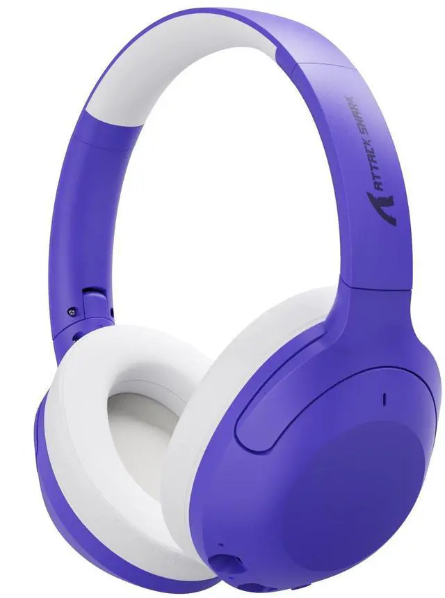 Main image of ATTACK SHARK G300 Wireless Over-Ear Headphones with Active Noise Cancelling,Bluetooth 5.3,40H Playtime,Deep Bass HD Stereo Sound,Built-in Mic,Comfortable Design for Travel/Home Office/Gaming(Purple)