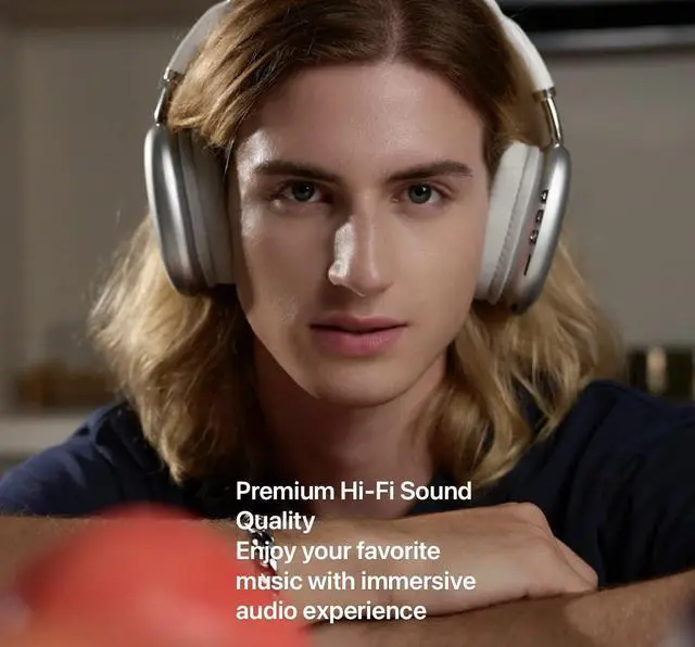 Alt view image 3 of 5 - AUDALA Wireless Bluetooth Over Ear Headphones Up to 28H Battery Life Headset with Microphone Gym Overhead Headphones Compatible with iOS & Android Mobile Phones, Computers, Laptop (Sliver)