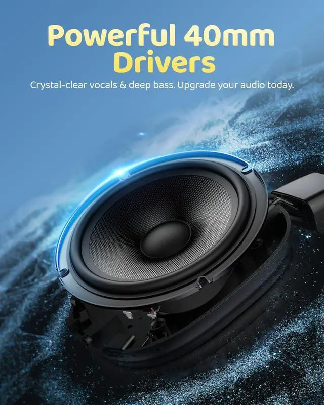 Alt view image 2 of 5 - awatrue Kids Bluetooth Headphones, Wireless Headphones with HD ENC Microphone, 50 Hours Playtime, Safe Volume,Type C Fast Charging,Foldable Over Ear Headphone for Children/Teens/Smart Device (Black)