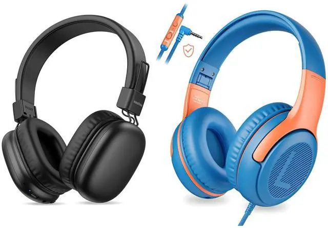 Main image of awatrue Kids Headphones Wired Toddler Headphones with Microphone, Over-Ear Headphones, 85/94dB Volume-Limiting, 3.5mm Jack, Foldable On-Ear Design - Safe & Comfortable for Learning & Entertainment