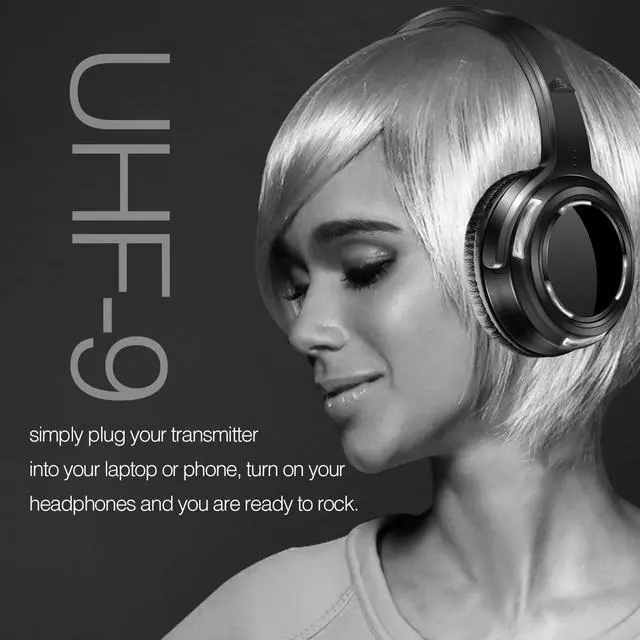 Alt view image 2 of 5 - AYVVPII Professional Silent Disco LED Wireless Headphones and RF LED Silent Disco Earphones for iPod MP3 DJ Music Pary Club (2 led Headphone + 1 Transmitter)