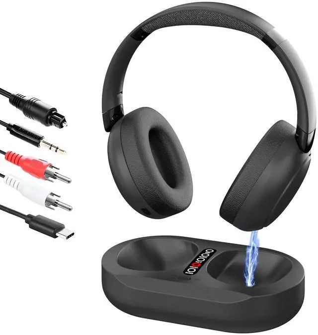 Main image of AYJBKL Wireless TV Headphones with 2.4GHz & Bluetooth 5.3 Dual Connectivity, Zero-Latency Hi-Fi Sound, Charging Dock Included, Compatible with TV/PC/Phone, Ideal for Seniors & Hearing Impaired