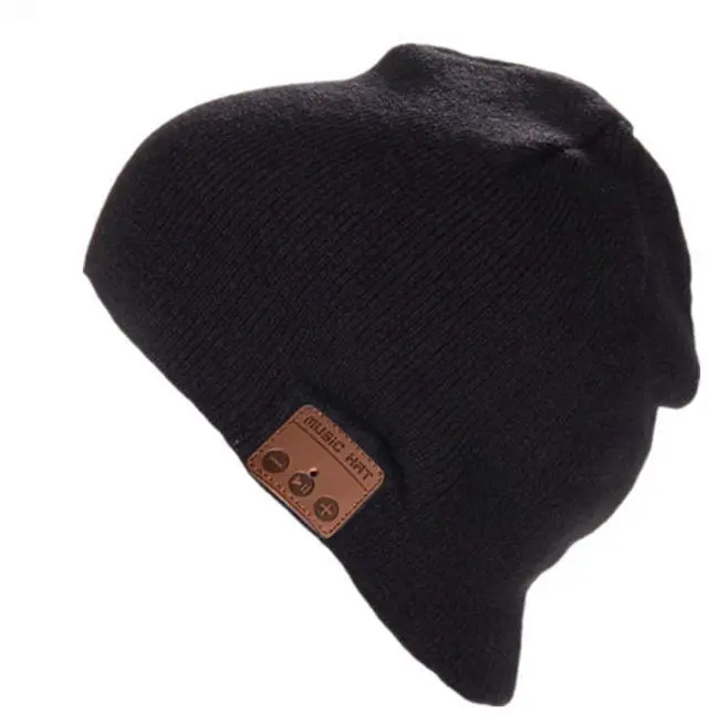 Main image of BearsFire Wireless Music Beanie Hat with Bluetooth Headphones Hat Speaker Mic Winter Warm Knit Hats Thick Skull Cap for Men Women Boys Girls Gift Black