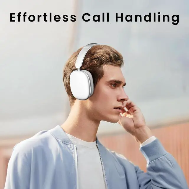 Alt view image 3 of 5 - CIRICO Y01 BaseTone Wireless Over-Ear Headphones, Bluetooth 5.3, 20H Playtime, Deep Bass, Foldable Lightweight Design for Travel, Home Office, Cellphone/PC, Sliver