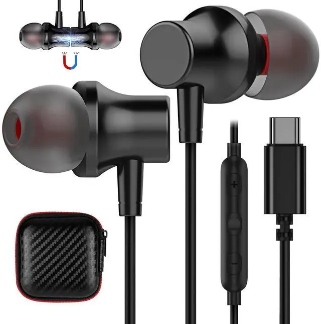 Main image of USB C Headphone,COOYA Type C Wired Earbuds Magnetic Bass Noise Canceling In-Ear Earphones+Mic for iPhone 16 15 Pro Max 16e iPad 10 Pixel 9 8 for Samsung Galaxy S25 Ultra S24 S23 A16 A56 for OnePlus 13
