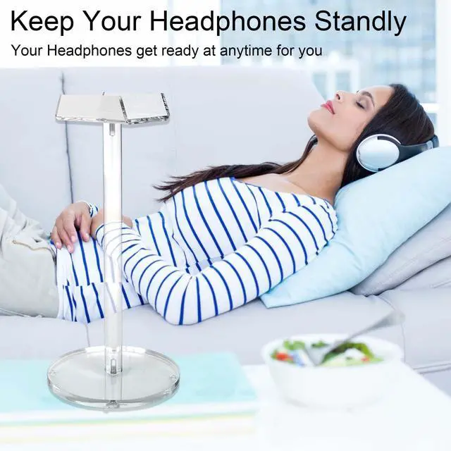 Alt view image 5 of 5 - Dealpoli Acrylic Desktop Headphone Holder, Countertop Accessories Stand,Universal for All Music Gaming Headsets 1 Pack(DP015)