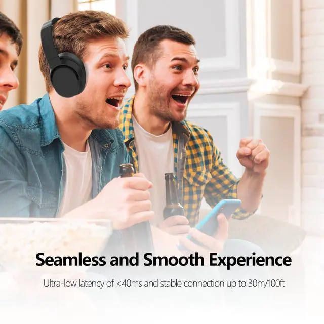 Alt view image 3 of 5 - Wireless TV Headphones, TV Headphones Wireless for Seniors with Transmitter Charging Base, Bluetooth Headphones Compatible with All TVs, No Audio Delay, Plug and Play, Gift for the Elderly/Parents