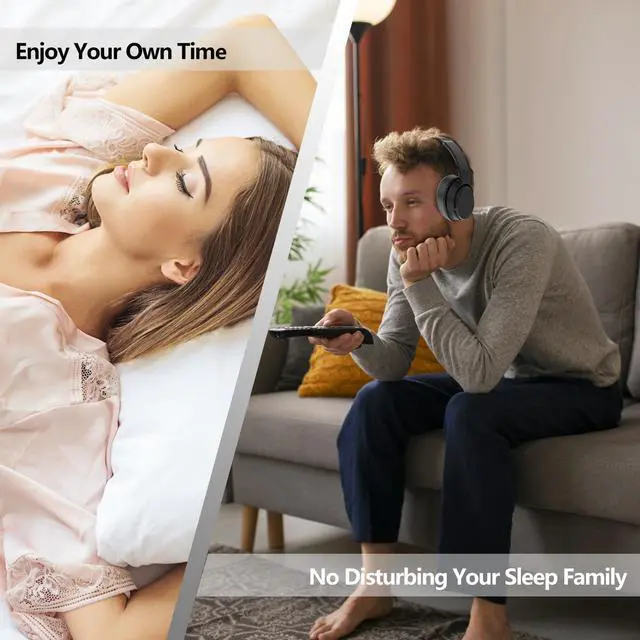 Alt view image 5 of 5 - Wireless TV Headphones, TV Headphones Wireless for Seniors with Transmitter Charging Base, Bluetooth Headphones Compatible with All TVs, No Audio Delay, Plug and Play, Gift for the Elderly/Parents