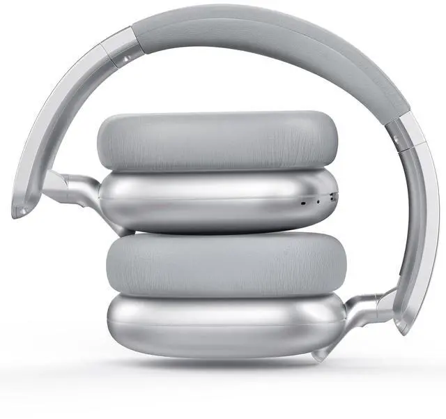 Alt view image 3 of 5 - RORSOU C6 Active Noise Cancelling Headphones, Wireless Over Ear Bluetooth Headphones, 60H Playtime, Lightweight Folding Deep Bass Comfort Fit Ear Cups Headset with Mic for iPad/Travel/PC/Home Silver