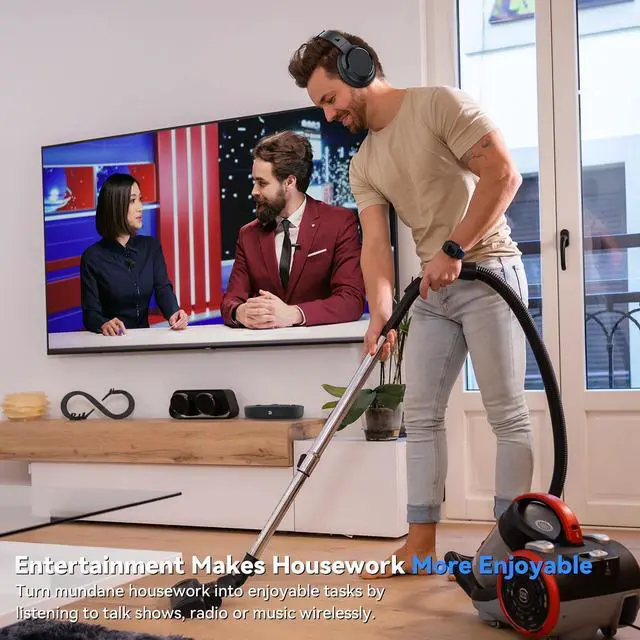 Alt view image 5 of 5 - Dytole Wireless Headphones for TV, TV Headphones Wireless for Seniors, Versatile Charging Dock with Transmitter, Instant Audio Sync, 65-Hour Battery Life, Ideal Gift for Parents & Seniors