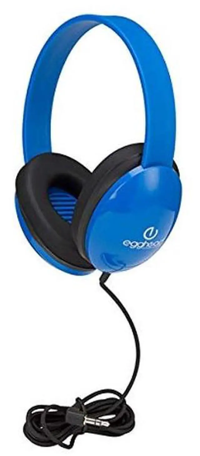 Alt view image 2 of 5 - Egghead Heavy-Duty Kids' Headphones w/Tangle-Free Fabric Cord (Pack of 10) Blue, 3.5 mm Plug & Heavy-Duty Kids' Headphone w/Tangle-Free Fabric Cord (Pack of 10)