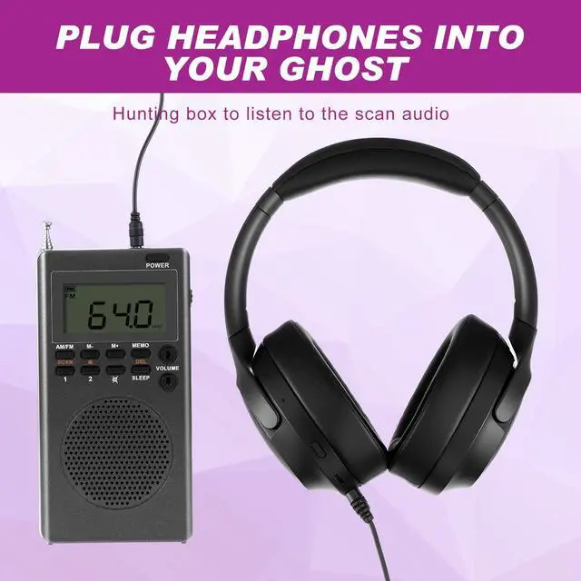 Alt view image 5 of 5 - Dunzy 3 Pcs Ghost Hunting Equipment Kit with Ghost Box Headphones and Blindfold Investigation Hunting Device for Home Office Outdoor