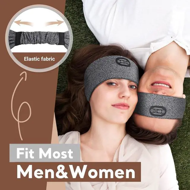 Alt view image 5 of 5 - EverPlus Sleep Headphones Elastic Sleeping Headband 10Hrs Bluetooth Music Eye Mask with Soft Cozy Earbuds Comfortable Earphones for Side Sleepers(Elastic One Size Fits Most)