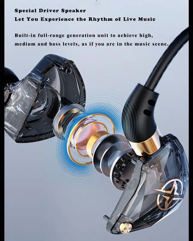 Alt view image 5 of 5 - FEDAI KT-02 Wired Headphone,3-Meter Long Noise Cancelling Earphones with Mic Dynamic HD,More Convenient and Comfortable Headsets for Live Singing Recording,Karaoke, Live Video Streaming(Red 3M)