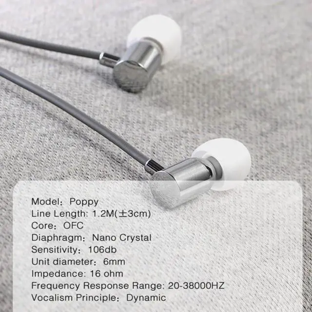 Alt view image 5 of 5 - Fezzlo Poppy in-Ear Earphones,Super Bass 3.5mm Wired Headphones with HD Microphone,Balanced Sound 16 ohm Music Sports Earbuds for Smartphones 4.2ft w/mic