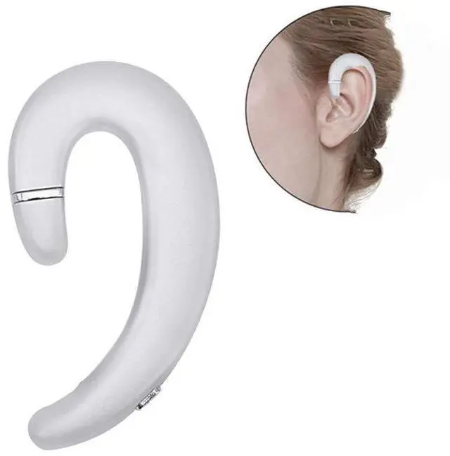 Main image of Sunffice Ear Hook BT Wireless Headphone,Non Ear Plug Headset with Microphone,Single Ear Noise Cancelling Earphones Painless Wearing for Android Smartphones,iPhone14 13 12 11 X 8(Silver)