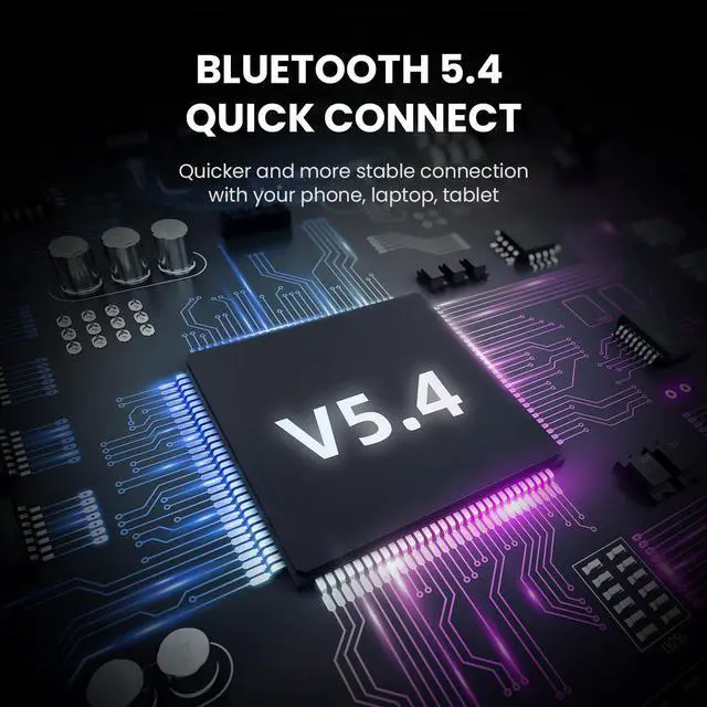 Alt view image 5 of 5 - Active Noise Cancelling Headphones with Transparency Mode, 80H Playtime Wireless Over Ear Bluetooth Headphones with ENC Microphone, Deep Bass, Memory Foam Ear Cups, for Travel, Home Office, White