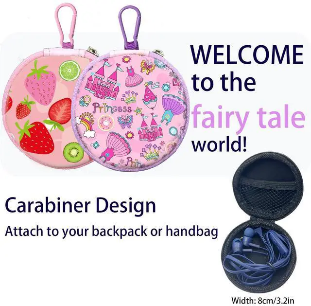Alt view image 2 of 5 - GOGOSINIS 2 Packs of Earbuds Set with Case for Kids for School, Wired Headphones with Case and Small Size Ear Tips, Ear Buds with Cute Case, Earphones for Phone and PC Laptop (Fairy Tale)
