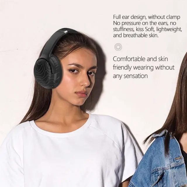 Alt view image 4 of 5 - GU-DI Wireless Over Ear Headphones, Three bass Modes, Hi-Res Audio, Bluetooth5.3 Low Latency Long Endurance, Foldable Lightweight Headset, with mic, Suitable for Travel Home Office Gym Cellphone PC