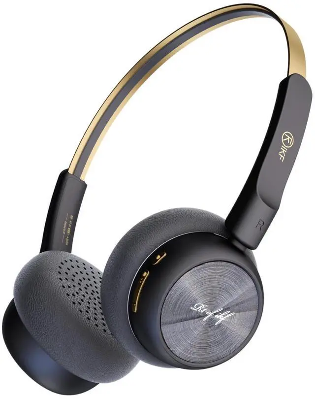 Main image of iKF-R1 Retro Headphones Bluetooth 5.4 Hi-Fi Sound Custom EQ via App 60H Playtime Comfortable Fit Multipoint Connection Lightweight Vintage Headphones (Black Gold)