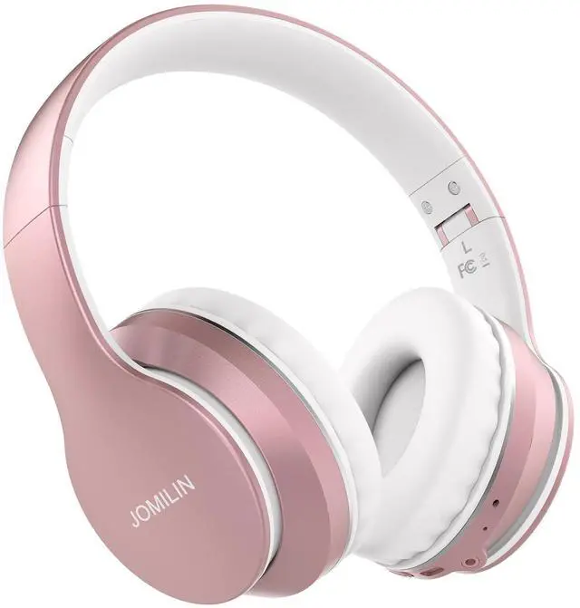 Main image of JOMILIN B9 Bluetooth Headphones Over-Ear, 3 EQ Music Modes and 50H Playtime Wireless Headphones with Mic, Hi-fi Stereo Lightweight Folding Headset, Volume Control for Travel Tablet PC (Rose Gold)