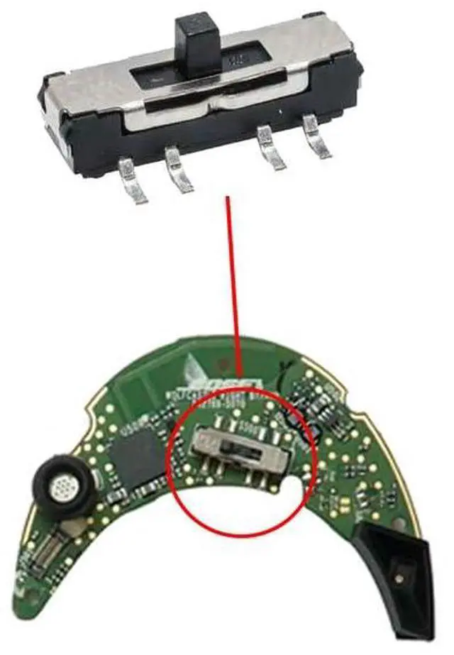Alt view image 2 of 2 - Power Button, Bluetooth Mode, Sliding Spring Switch Replacement for Bose QuietComfort 45 35 I II - Parts, Small, Green/black