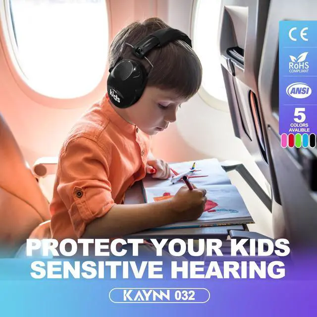 Alt view image 2 of 5 - KAYNN 032 2Pack Noise Headphones for Kids - 28dB SNR Noise Canceling Headphones for Concerts, Fireworks, Sensory Headphones for Autism, Children, Age 3-16