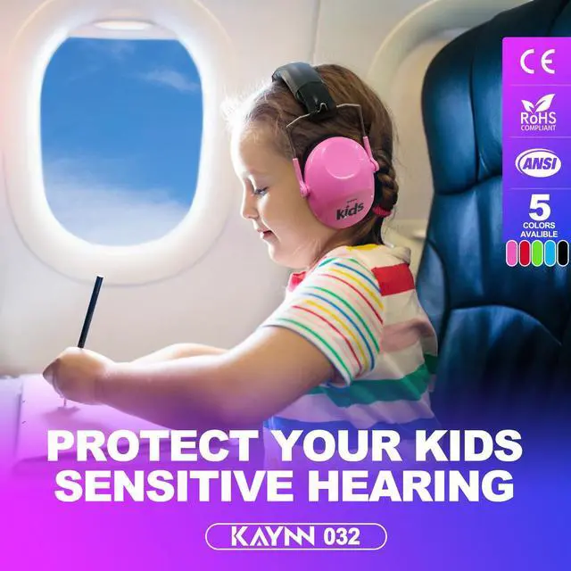 Alt view image 3 of 5 - KAYNN 032 2Pack Noise Headphones for Kids - 28dB SNR Noise Canceling Headphones for Concerts, Fireworks, Sensory Headphones for Autism, Children, Age 3-16