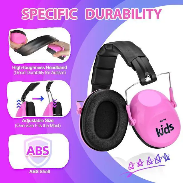 Alt view image 4 of 5 - KAYNN 032 2Pack Noise Headphones for Kids - 28dB SNR Noise Canceling Headphones for Concerts, Fireworks, Sensory Headphones for Autism, Children, Age 3-16