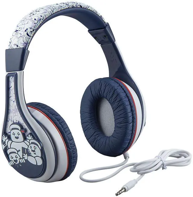 Main image of eKids Ghostbusters Kids Headphones, Adjustable Headband, Stereo Sound, 3.5Mm Jack, Wired Headphones for Kids, Tangle-Free, Volume Control, for Fans of Ghostbusters Merchandise