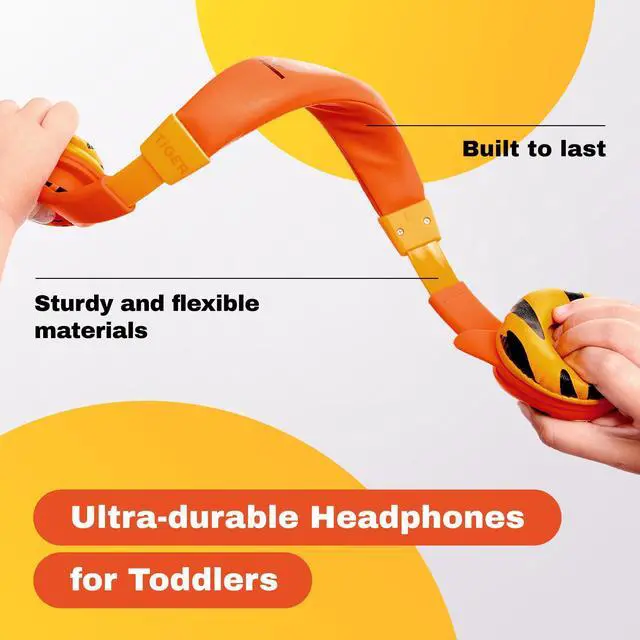 Alt view image 3 of 5 - Kidrox Kids Headphones Bundle - Tiger & Dinosaur Themed Wired Headphones for Toddlers & Children Ages 1-10 - Volume-Limited 85/94dB, Built-in Mic, 3.5mm Jack - Durable, Travel-Ready, Fun Designs