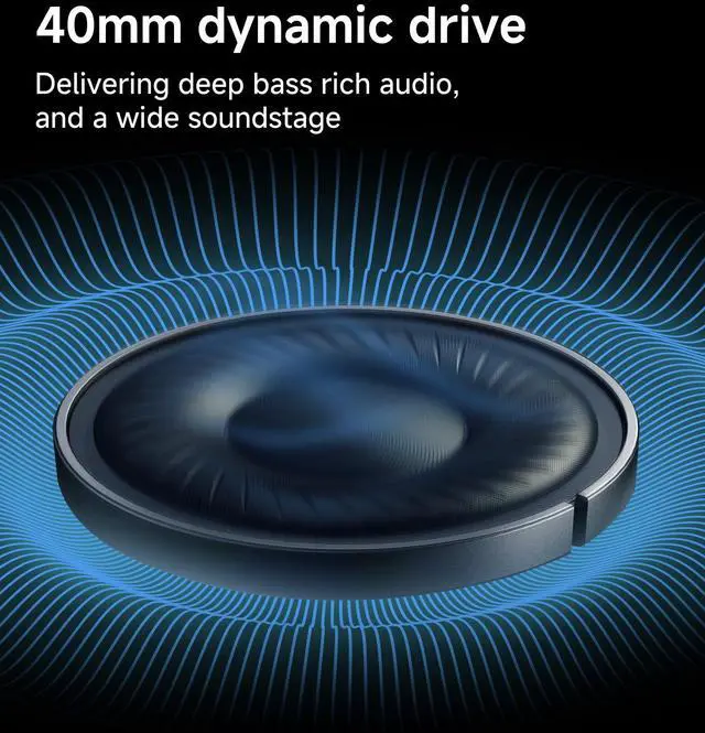 Alt view image 4 of 5 - King Lucky B900 Hybrid Active Noise Cancelling Headphones, Wireless Over Ear Headphones, Bluetooth 5.4, Hi-Res Audio, Deep Bass, Comfortable Fit, with Mic, for Commuting, Travel, Home, Work, Black