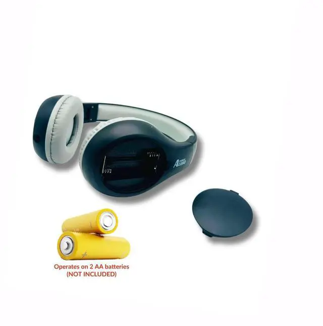 Alt view image 5 of 5 - KQEC FM Radio Headphones Adjustable with Pull-Out Antenna - Portable Personal Radio for Walking Jogging Relaxing | Battery Powered | 2 AA Batteries Not Included (Black & Gray)