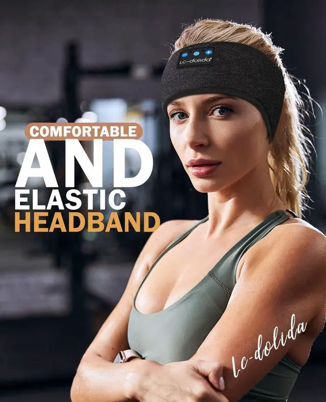 Alt view image 2 of 5 - LC-dolida Sleep Headphones Headband Bluetooth 5.4, Wireless Bluetooth Sleep Mask