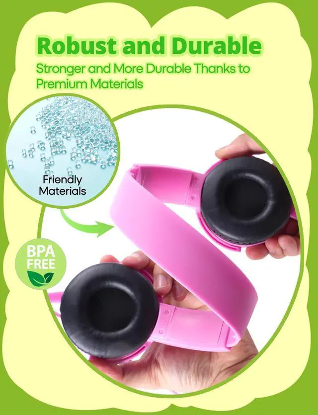 Alt view image 4 of 5 - Ladont 2 Pack Kids Headphones for School Classroom K-12, Swivel Foldable, HD Stereo, 3.5mm Jack Wired Headphone for Kids Children Student (Blue+Pink)