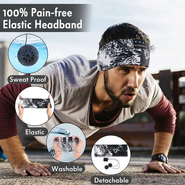 Alt view image 3 of 5 - LC-dolida Sleep Headphones Bluetooth Headband Wrist Weights Ankle Weights for Women Men