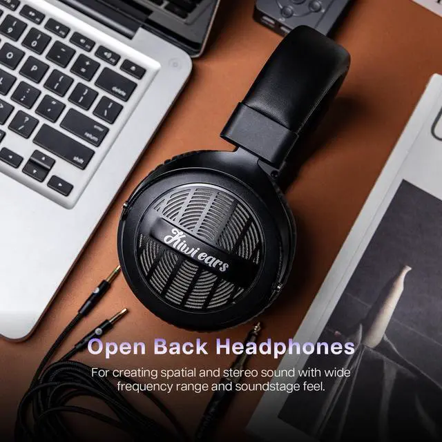 Alt view image 5 of 5 - Linsoul Kiwikiwi Ears Ellipse Over Ear Headphone, Studio-Grade Dynamic Driver Headphones + Tripowin Nova Monitor Headphone Cable, Over-Ear Headphone Wired