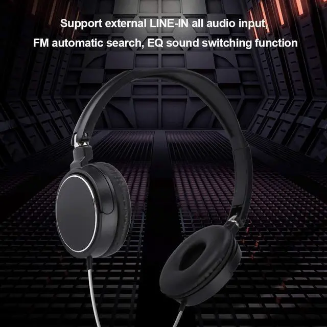 Alt view image 3 of 5 - Liyeehao 93dB Portable Wired Headset, Support FM Automatic Search, Foldable Noise Cancelling Headphone, for Sports for Travel